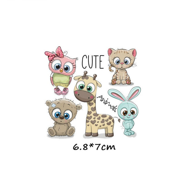 Iron on Patches Cute Small Animal  for Clothes Stickers Letter Badges Washable