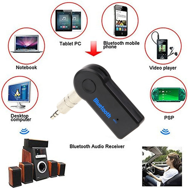 Universal 3.5mm Handfree Car Bluetooth Music Receiver Streaming A2DP Wireless Auto AUX Audio Adapter