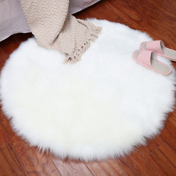 30cm Faux Australian Fluffy Round Rug Carpet Circles