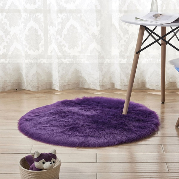 30cm Faux Australian Fluffy Round Rug Carpet Circles