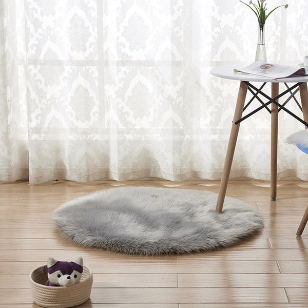 30cm Faux Australian Fluffy Round Rug Carpet Circles