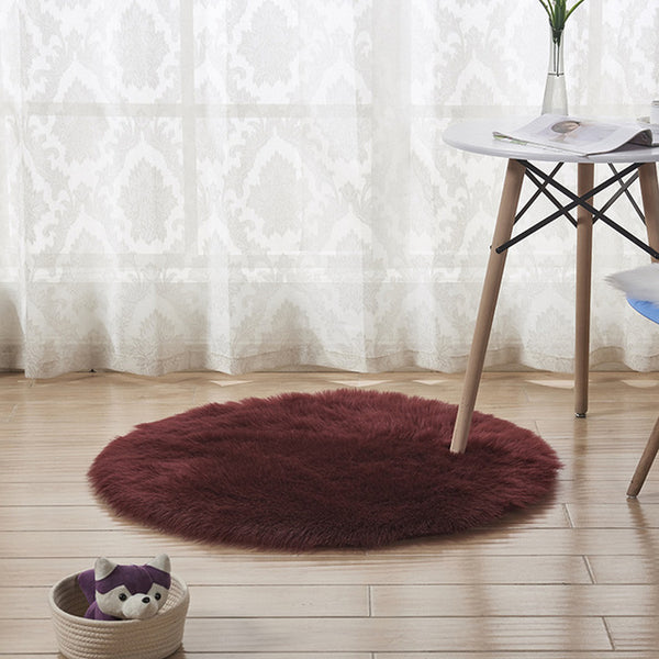 30cm Faux Australian Fluffy Round Rug Carpet Circles