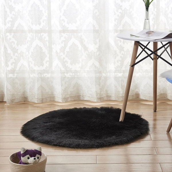30cm Faux Australian Fluffy Round Rug Carpet Circles