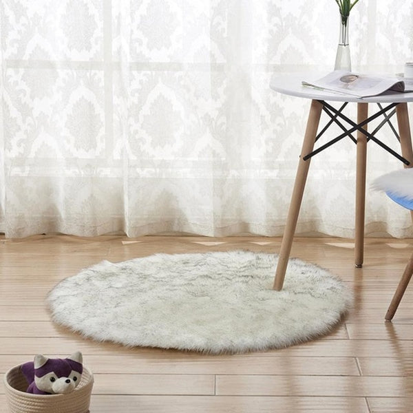 30cm Faux Australian Fluffy Round Rug Carpet Circles