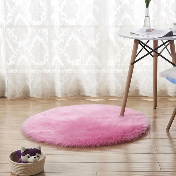 30cm Faux Australian Fluffy Round Rug Carpet Circles