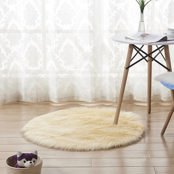 30cm Faux Australian Fluffy Round Rug Carpet Circles