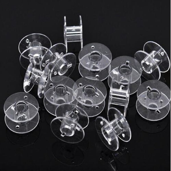 25Pcs Clear Sewing Machine Bobbins Spools Empty