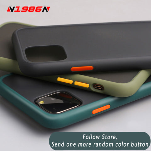 N1986N Phone Case For iPhone 11 Pro X XR XS Max 7 8 Plus Luxury Contrast Color Frame Matte Hard PC Protective For iPhone 11 Case