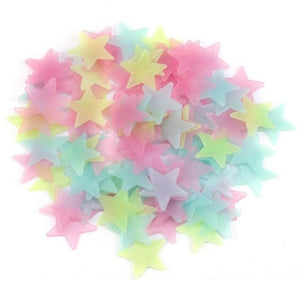 50pcs 3D Stars Glow In The Dark Wall Stickers Luminous creative