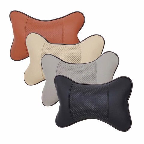 1pcs Universal Car Neck Pillows PVC Leather Breathable Mesh Auto Car Neck Rest Headrest Cushion Pillow