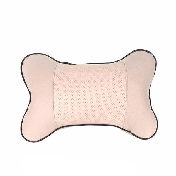 1pcs Universal Car Neck Pillows PVC Leather Breathable Mesh Auto Car Neck Rest Headrest Cushion Pillow