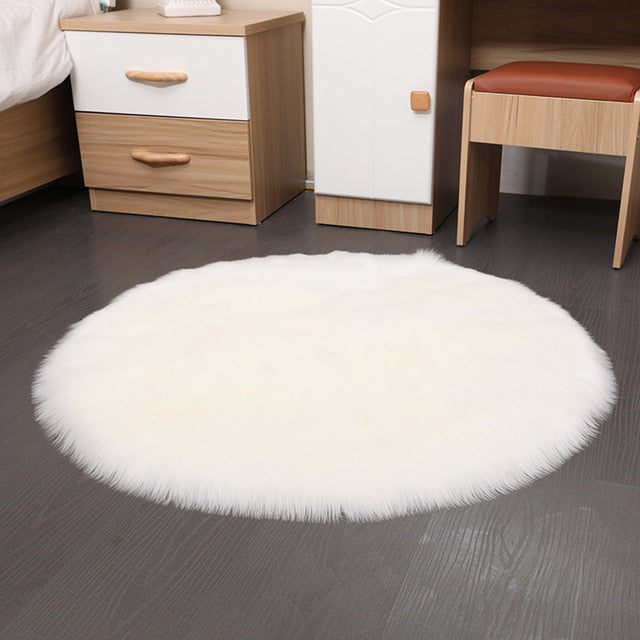 1PCS 30*30CM Soft Artificial Sheepskin Rug Chair