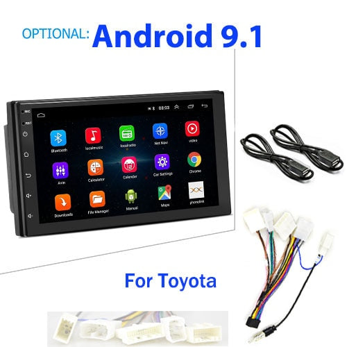 Podofo 2 din Car Radio 2.5D GPS Android Multimedia Player Universal 7" audio Navigation