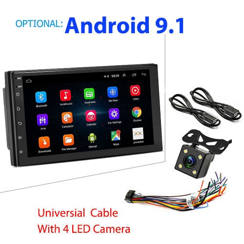 Podofo 2 din Car Radio 2.5D GPS Android Multimedia Player Universal 7" audio Navigation