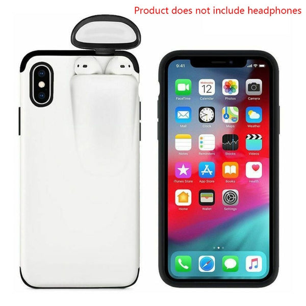 Headphone Storage Box Silicone Phone Case 2 In1 IPhone 11 Pro XS MAX IPhone 6 7 8 XR Phone Case Suitable for AirPods Storage Box