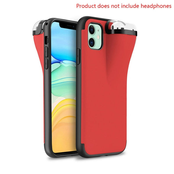 Headphone Storage Box Silicone Phone Case 2 In1 IPhone 11 Pro XS MAX IPhone 6 7 8 XR Phone Case Suitable for AirPods Storage Box