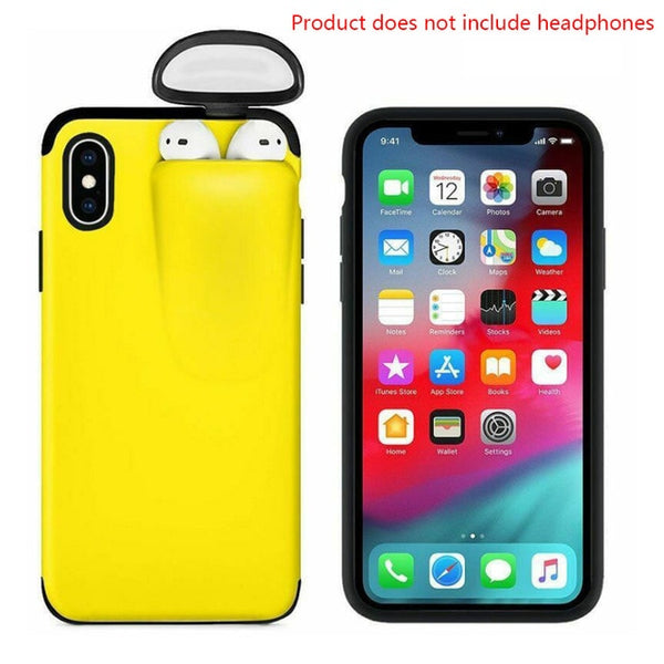 Headphone Storage Box Silicone Phone Case 2 In1 IPhone 11 Pro XS MAX IPhone 6 7 8 XR Phone Case Suitable for AirPods Storage Box