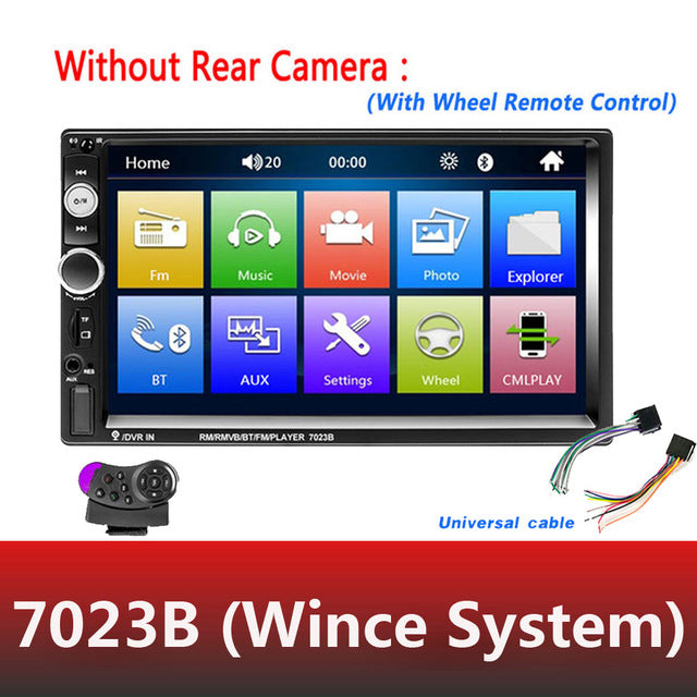 AMPrime Universal 2 din Car Multimedia Player Autoradio 2din Stereo 7" Touch Screen Video MP5 Player