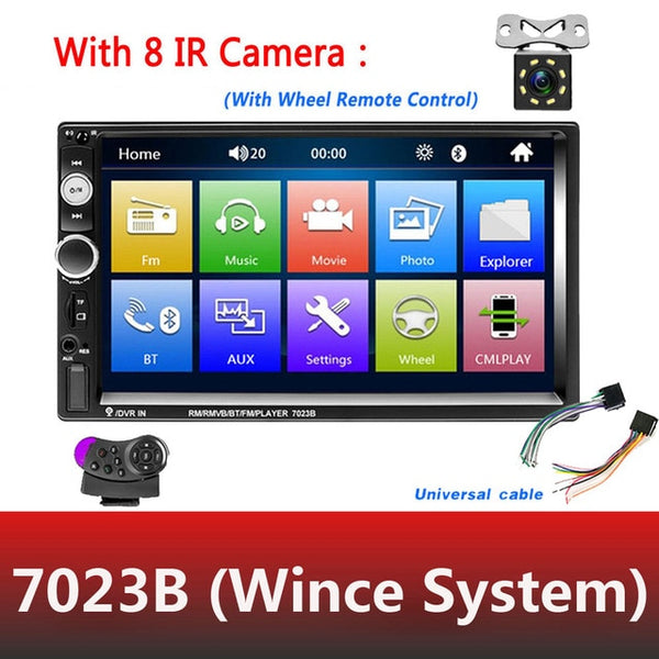 AMPrime Universal 2 din Car Multimedia Player Autoradio 2din Stereo 7" Touch Screen Video MP5 Player