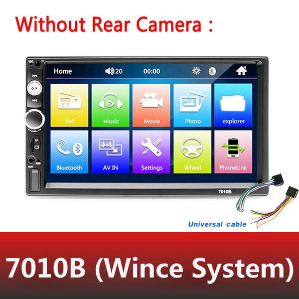 AMPrime Universal 2 din Car Multimedia Player Autoradio 2din Stereo 7" Touch Screen Video MP5 Player