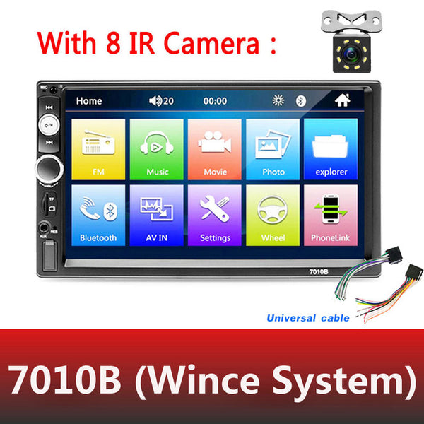 AMPrime Universal 2 din Car Multimedia Player Autoradio 2din Stereo 7" Touch Screen Video MP5 Player