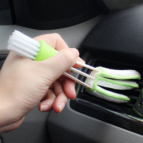 Car Cleaning 2 In 1 Cleaning Brush Air-Conditioner Outlet Cleaning Dust Brush Gap Sash Grooves Cleaning