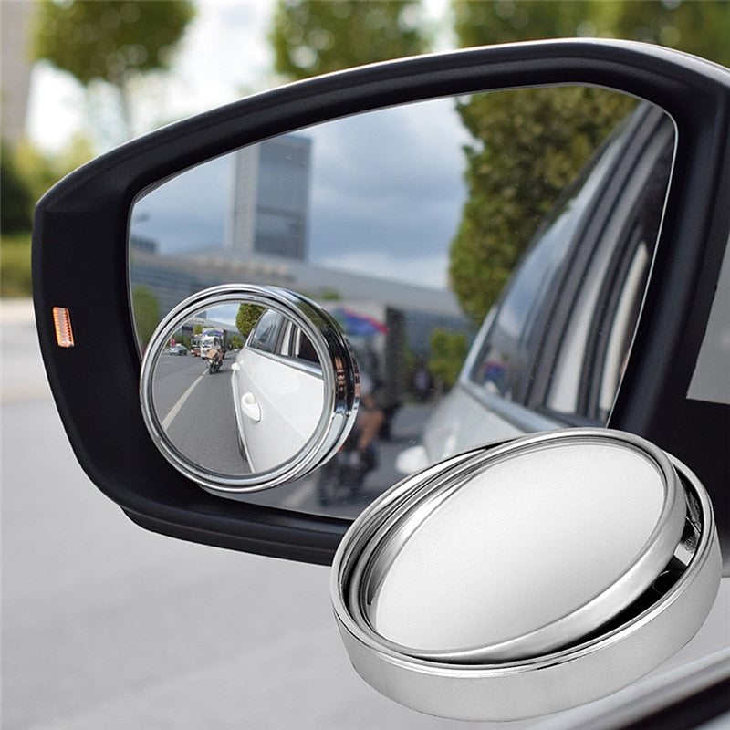 360 Rotary Push Car Rear View Small Round Mirror Large Vision Reverse Assist Blind Spot Mirror