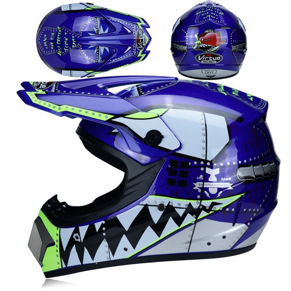 Professional Racing Motocross  Off-road Cartoon Children Motorcycle Helmet