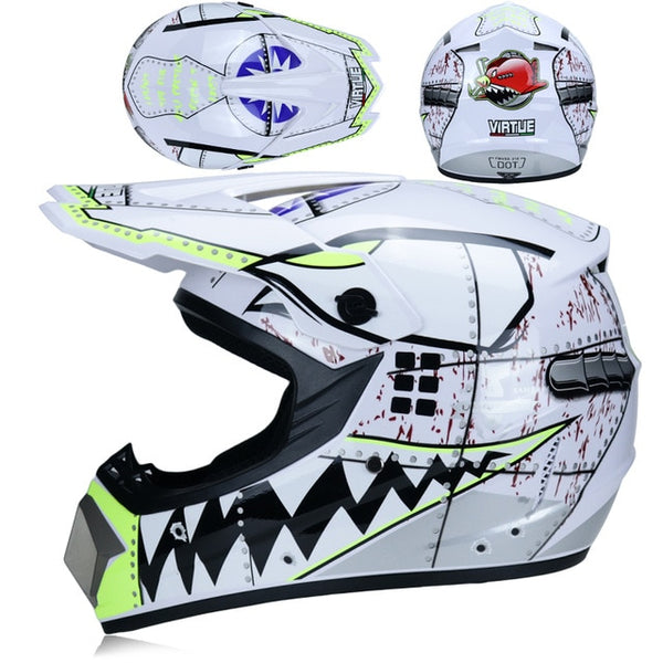 Professional Racing Motocross  Off-road Cartoon Children Motorcycle Helmet