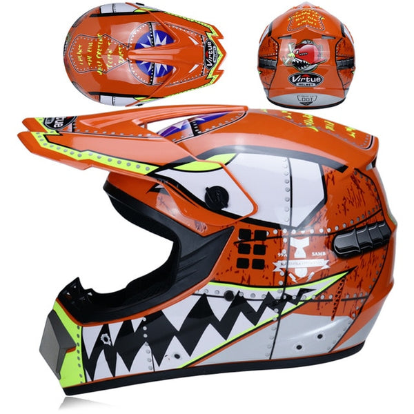 Professional Racing Motocross  Off-road Cartoon Children Motorcycle Helmet