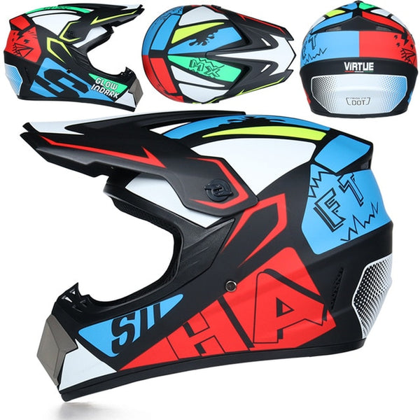 Professional Racing Motocross  Off-road Cartoon Children Motorcycle Helmet