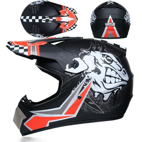 Professional Racing Motocross  Off-road Cartoon Children Motorcycle Helmet