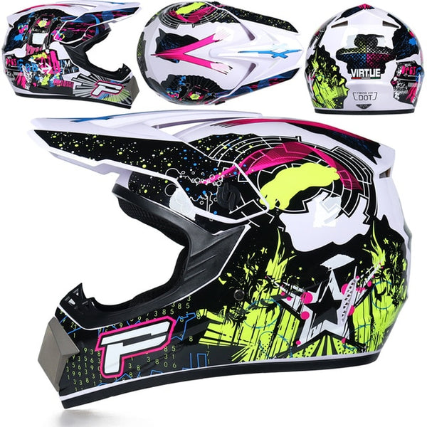 Professional Racing Motocross  Off-road Cartoon Children Motorcycle Helmet