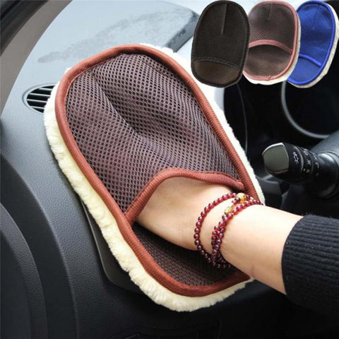 1 Pcs Car Styling Wool Soft Car Wash Cleaning Glove Cleaning Brush Motorcycle Washer Care Products