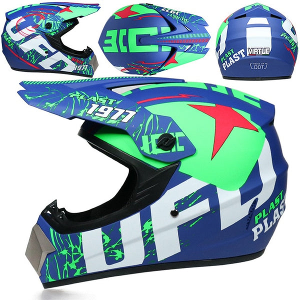 Professional Racing Motocross  Off-road Cartoon Children Motorcycle Helmet