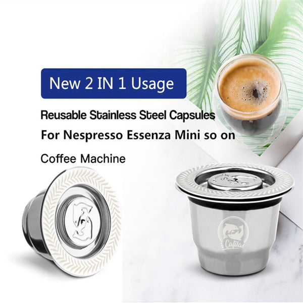 For Nespresso Reutilisable Inox 2 In 1 Usage  Refillable Capsule