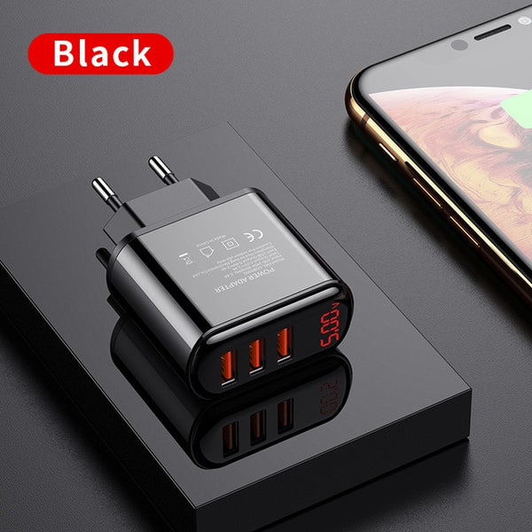 5V 3.1A  3 port Digital Display USB Charger For iPhone  Samsung Xiaomi Tablet