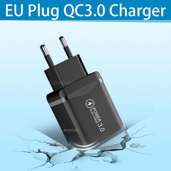 18W Quick Charger Universal For Xiaomi iPhone Samsung Huawei EU Plug