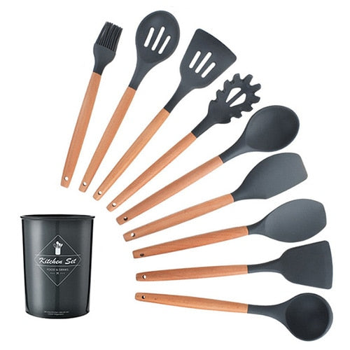 9/10/12 Pcs Siliconen Kookgerei Set Non-stick Spatel