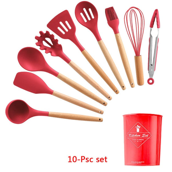 9/10/12 Pcs Siliconen Kookgerei Set Non-stick Spatel