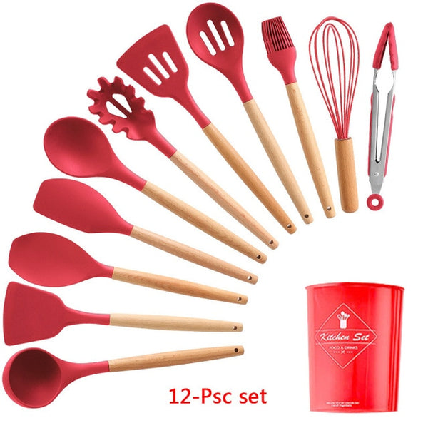 9/10/12 Pcs Siliconen Kookgerei Set Non-stick Spatel