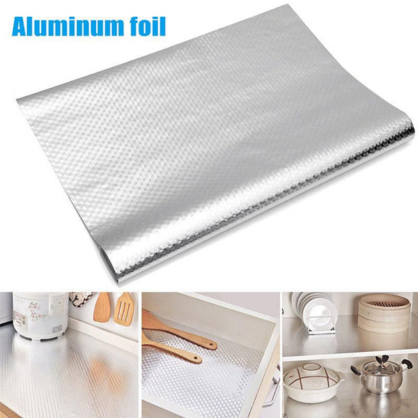 Kitchen Oil-proof Waterproof Stickers Aluminum Foil Kitchen Stove Cabinet Self Adhesive Wall Sticker