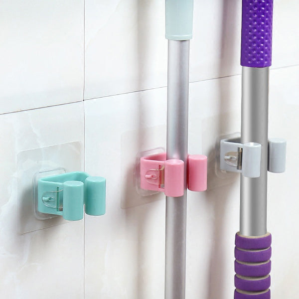 Dropship Mop Hooks Traceless Bathroom Mop Hook Broom Holder Shower Hooks