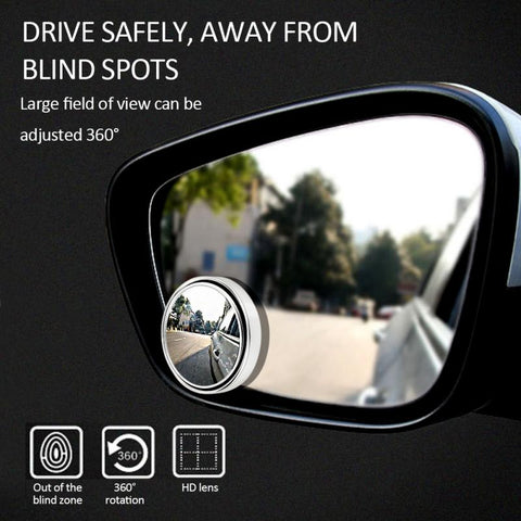 Small round mirror Rearview Mirror Car Rear View Mirror Small Round Mirror Large Vision Reverse Assist Blind Spot 360 Rotary